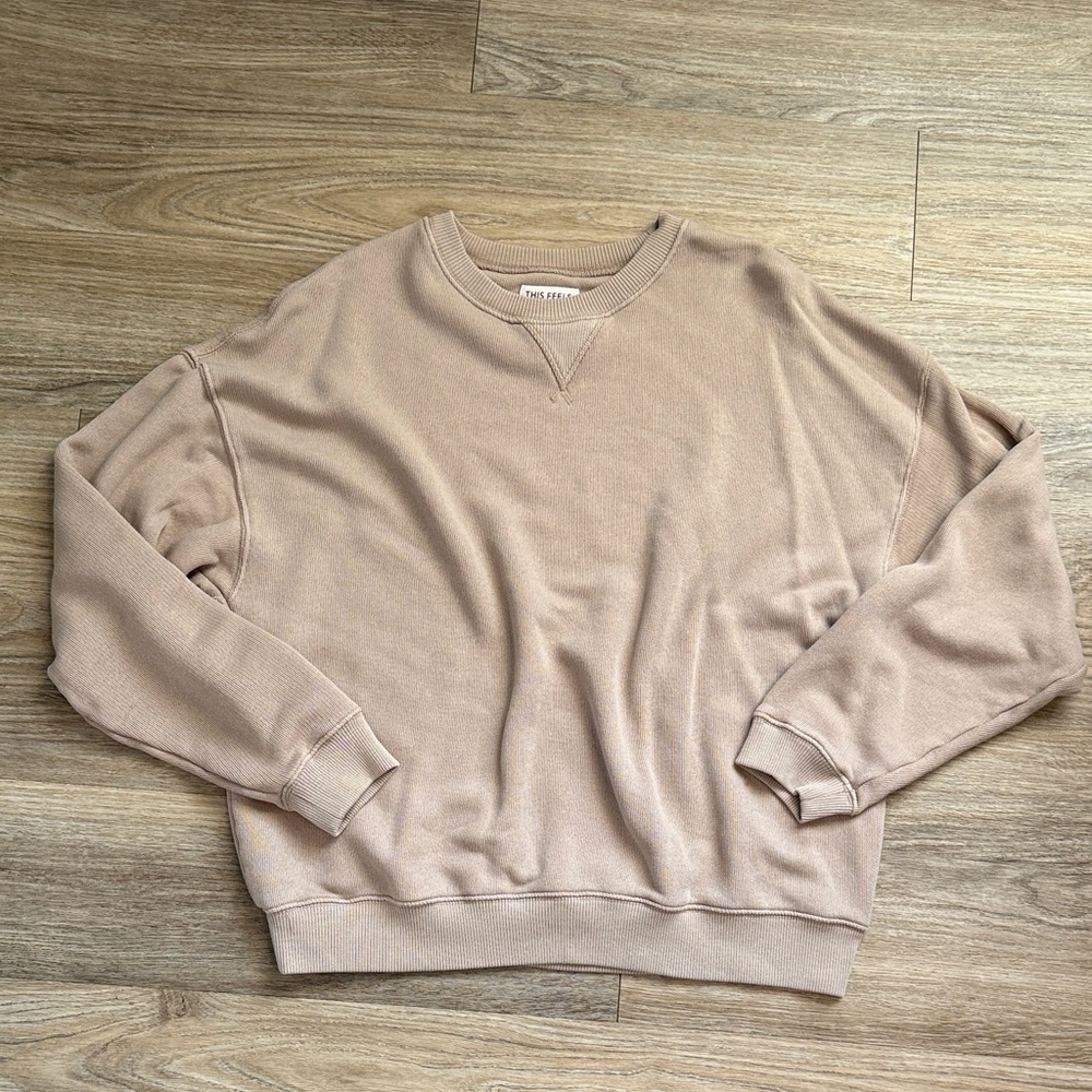 American Eagle Outfitters Tan Crewneck Sweater